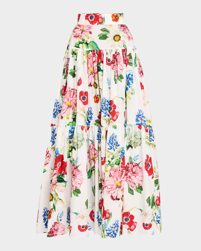 Floral Tiered Maxi Skirt